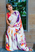 Marble print Crepe saree