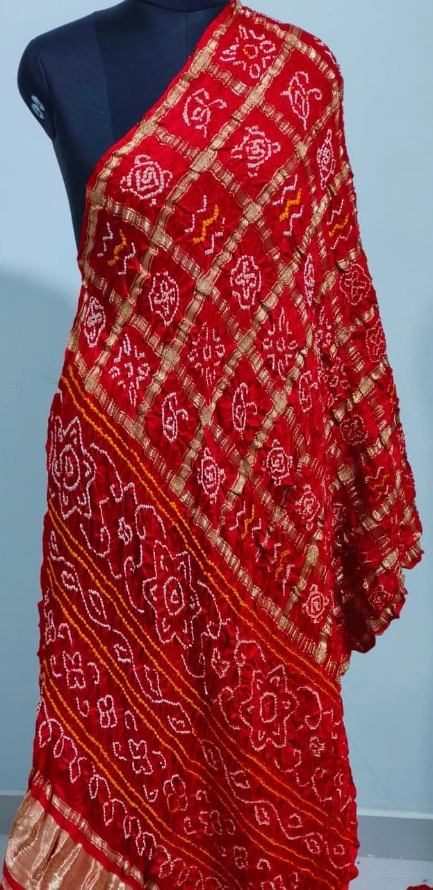 Pure Gajji silk Gharchola Bhandini saree