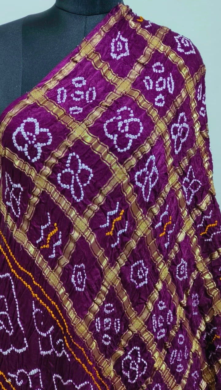 Pure Gajji silk Gharchola Bhandini saree
