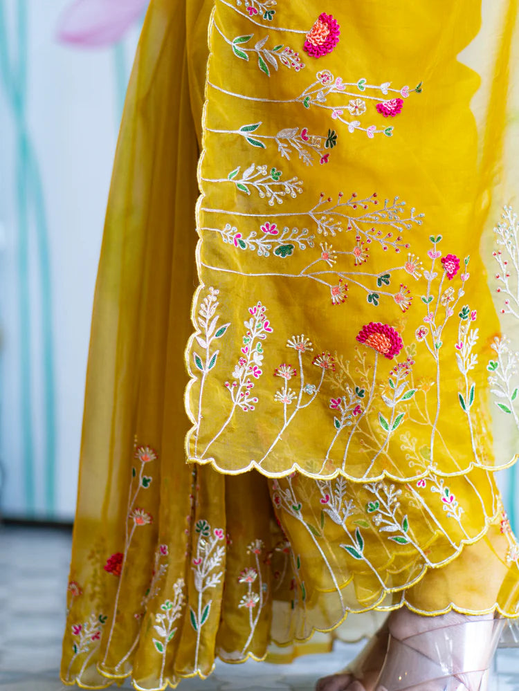 Premium Organza Handcrafted Saree