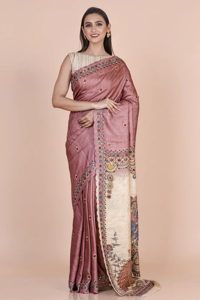 Premium Handcrafted Tusser silk saree