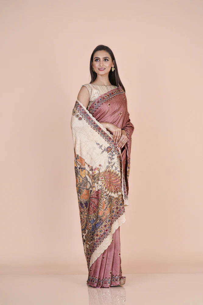 Premium Handcrafted Tusser silk saree