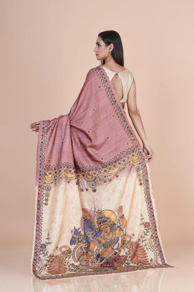 Premium Handcrafted Tusser silk saree