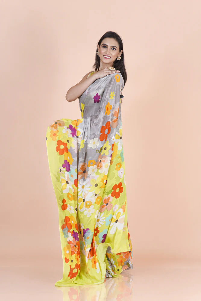 Premium Chinon silk saree
