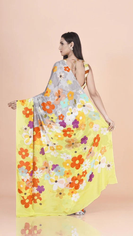 Premium Chinon silk saree