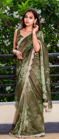 Soft Tissue Organza Floral Saree