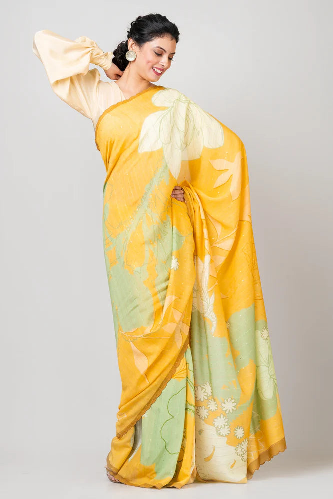 Crepe Digital Print saree