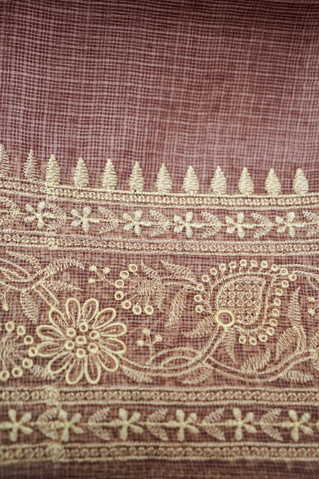 Pure Kora Tusser Embroidery saree