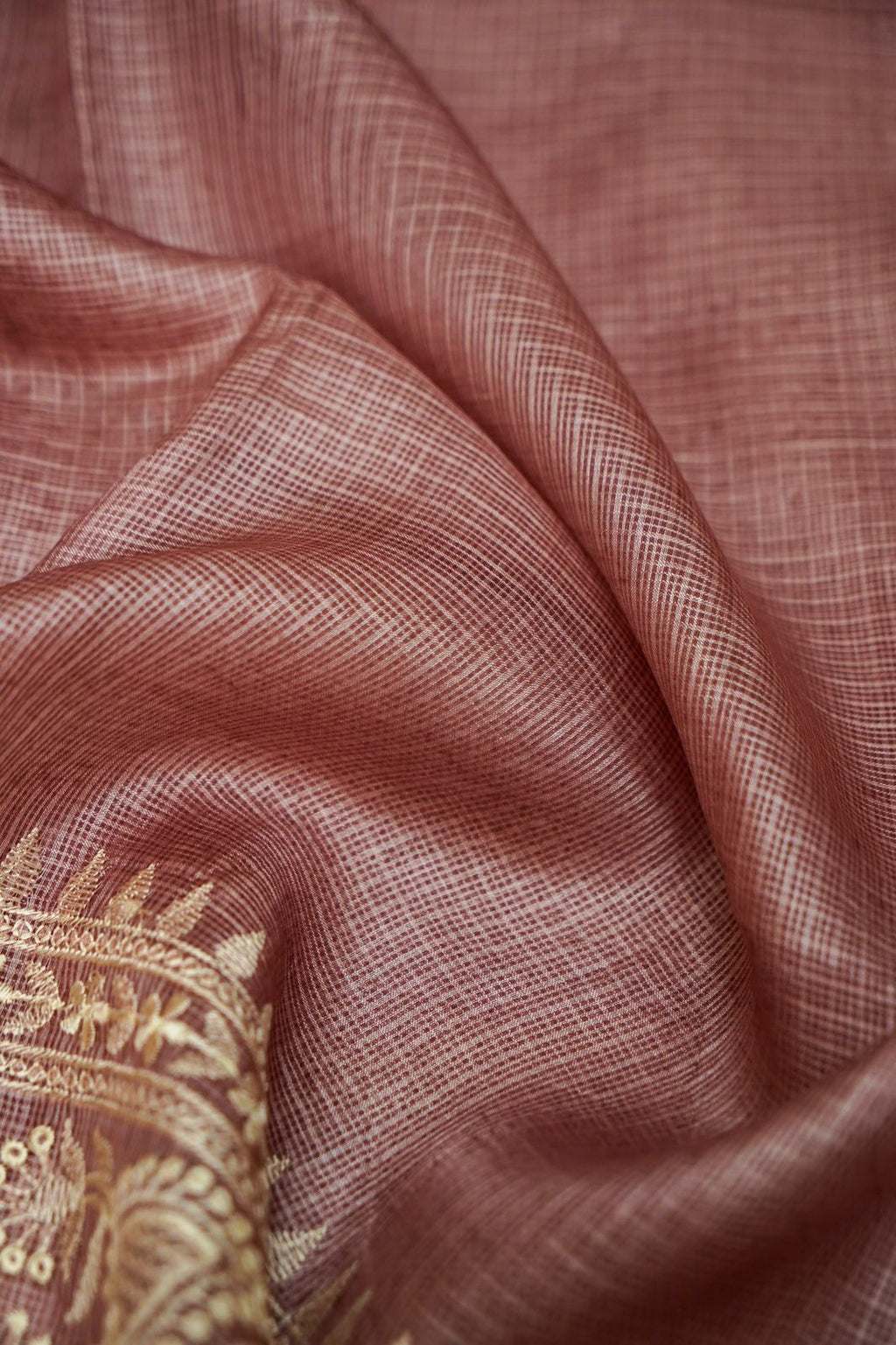 Pure Kora Tusser Embroidery saree