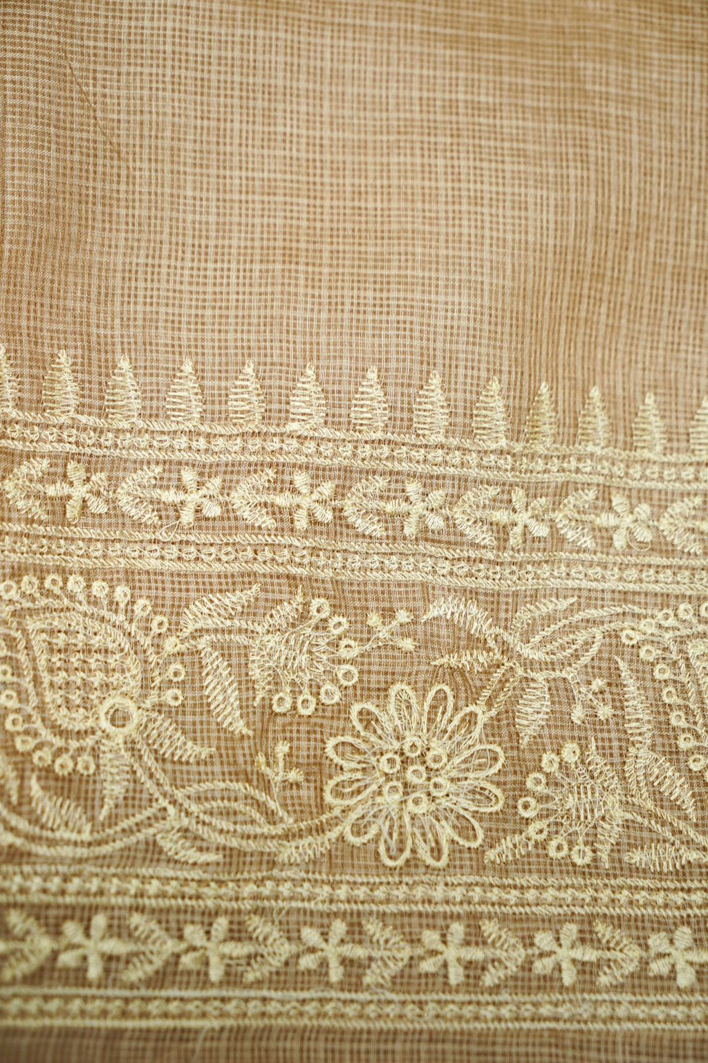 Pure Kora Tusser Embroidery saree