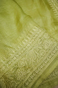 Pure Kora Tusser Embroidery saree