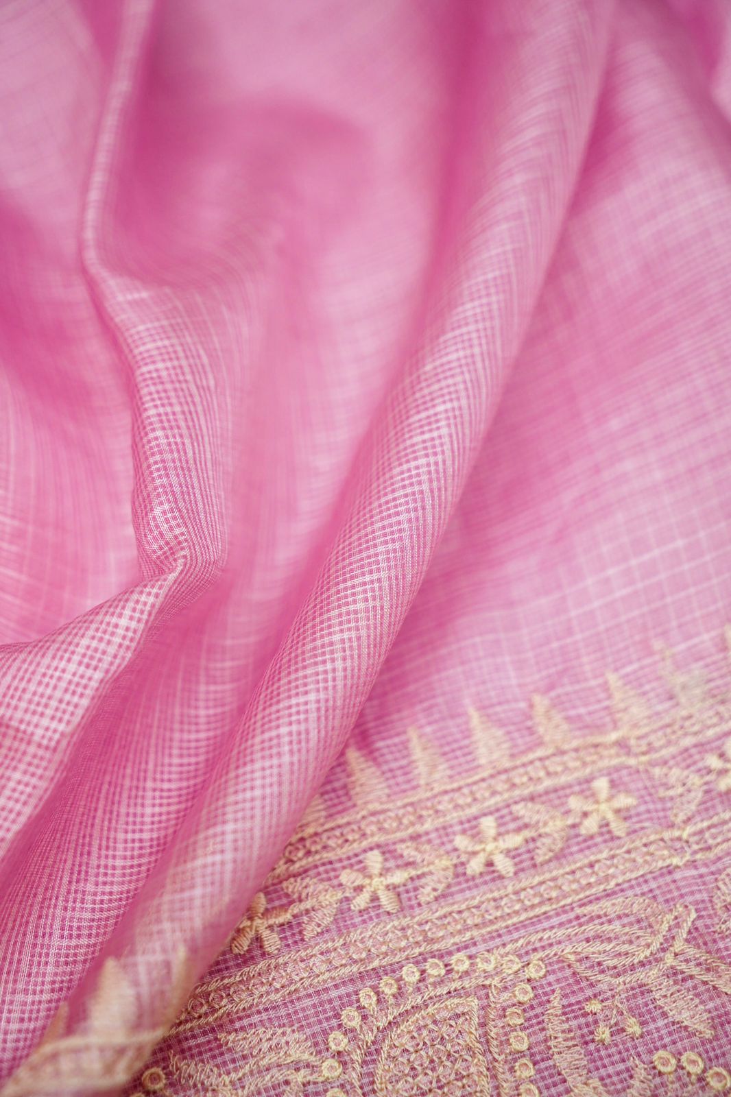 Pure Kora Tusser Embroidery saree