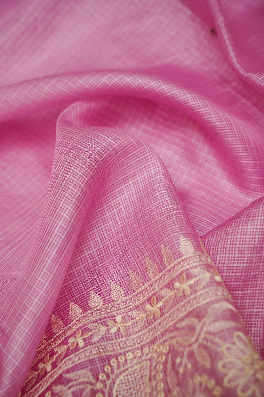 Pure Kora Tusser Embroidery saree