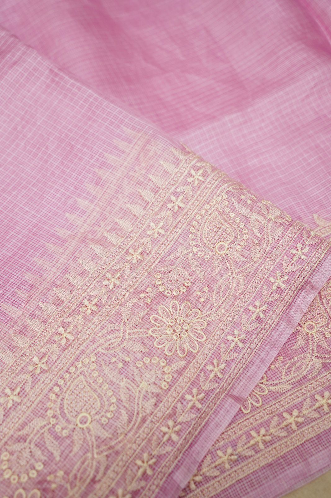 Pure Kora Tusser Embroidery saree