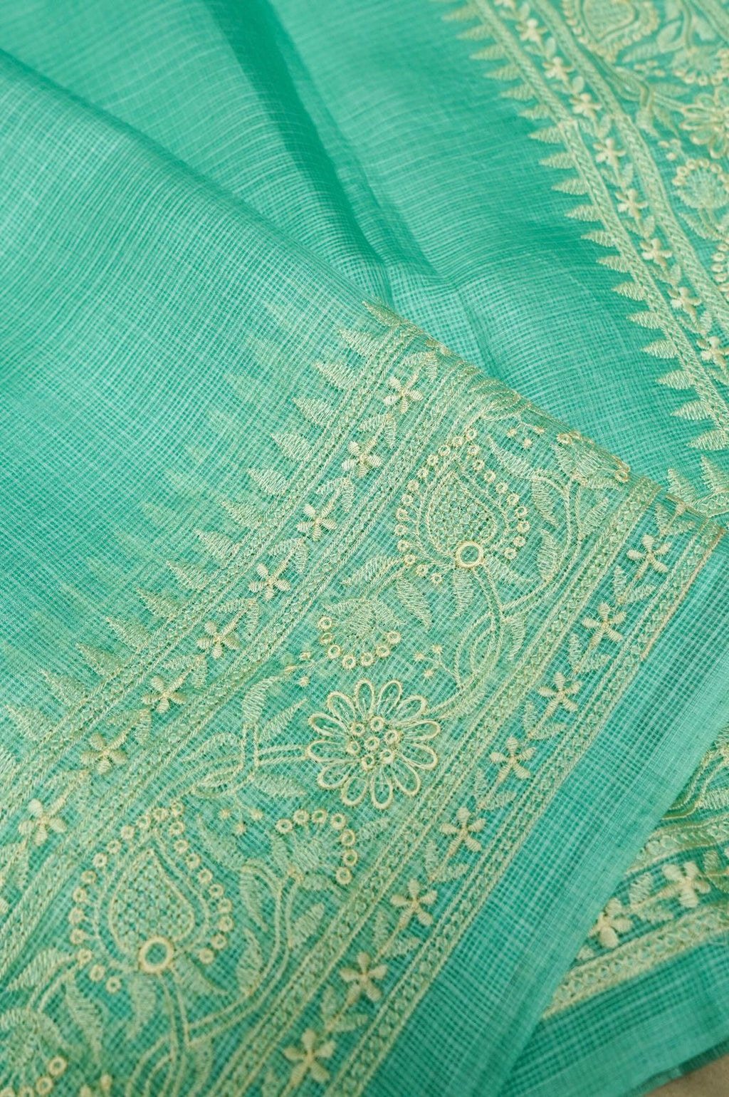 Pure Kora Tusser Embroidery saree