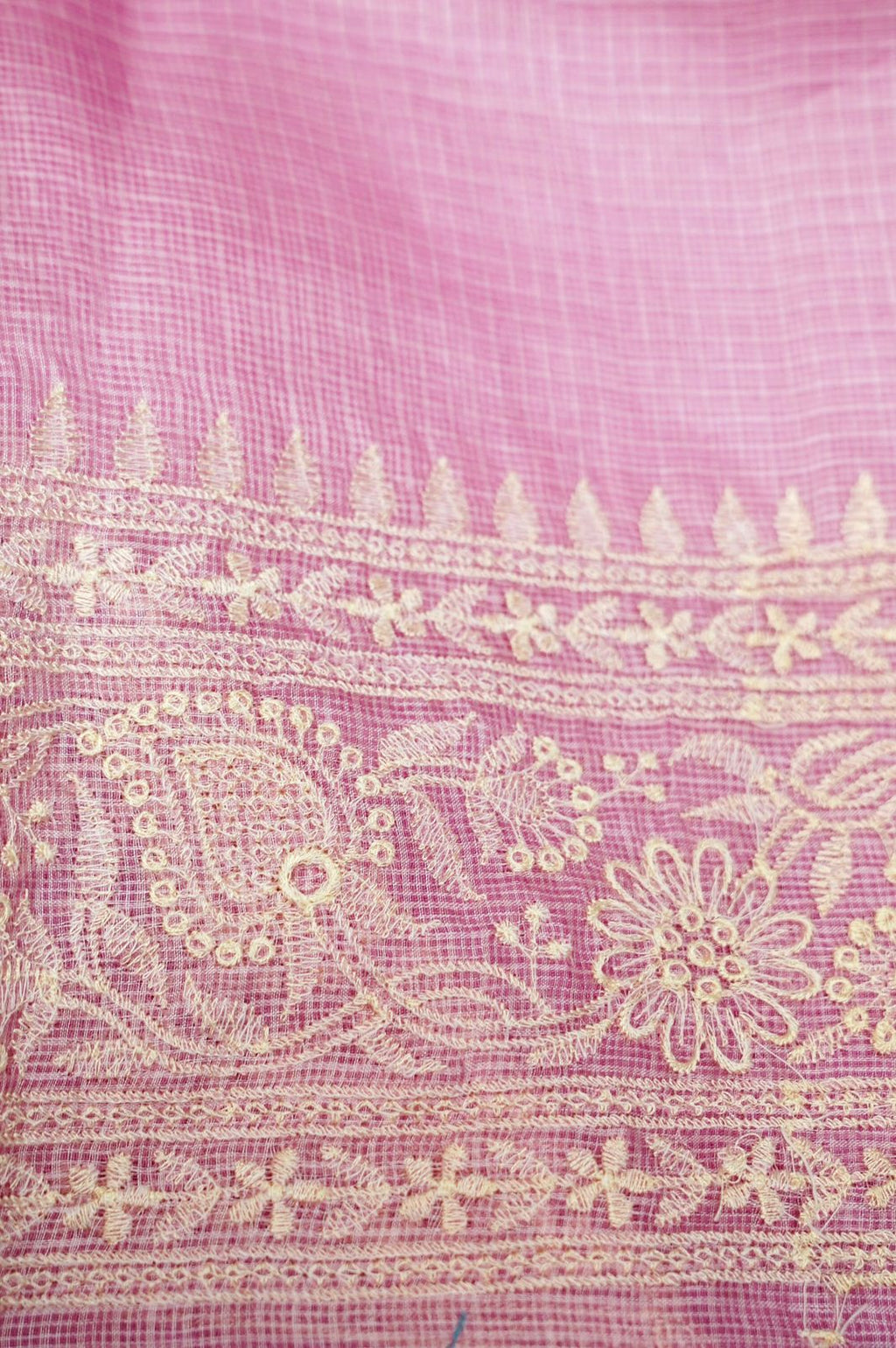 Pure Kora Tusser Embroidery saree