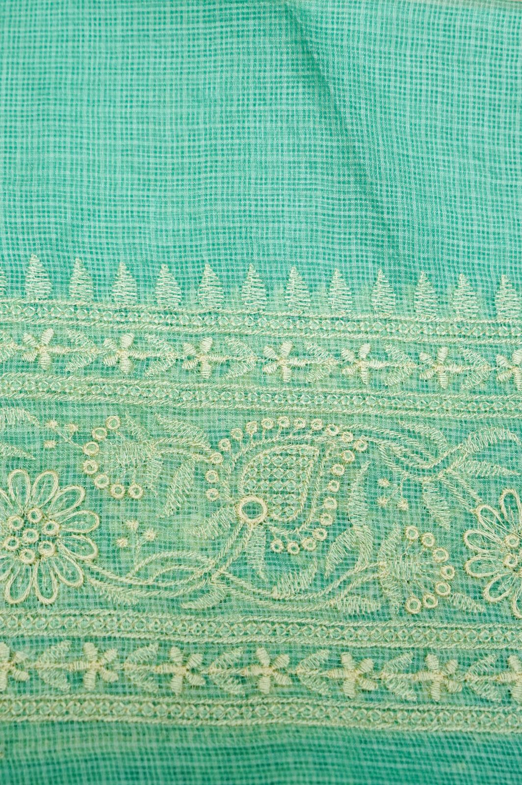 Pure Kora Tusser Embroidery saree