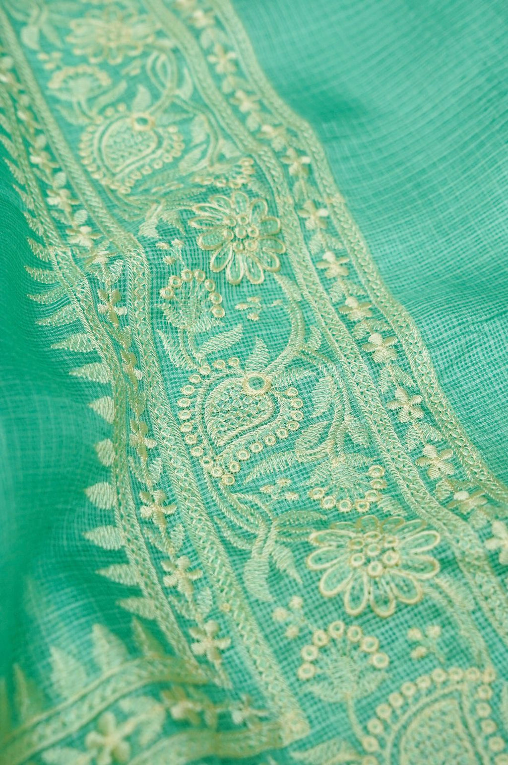 Pure Kora Tusser Embroidery saree